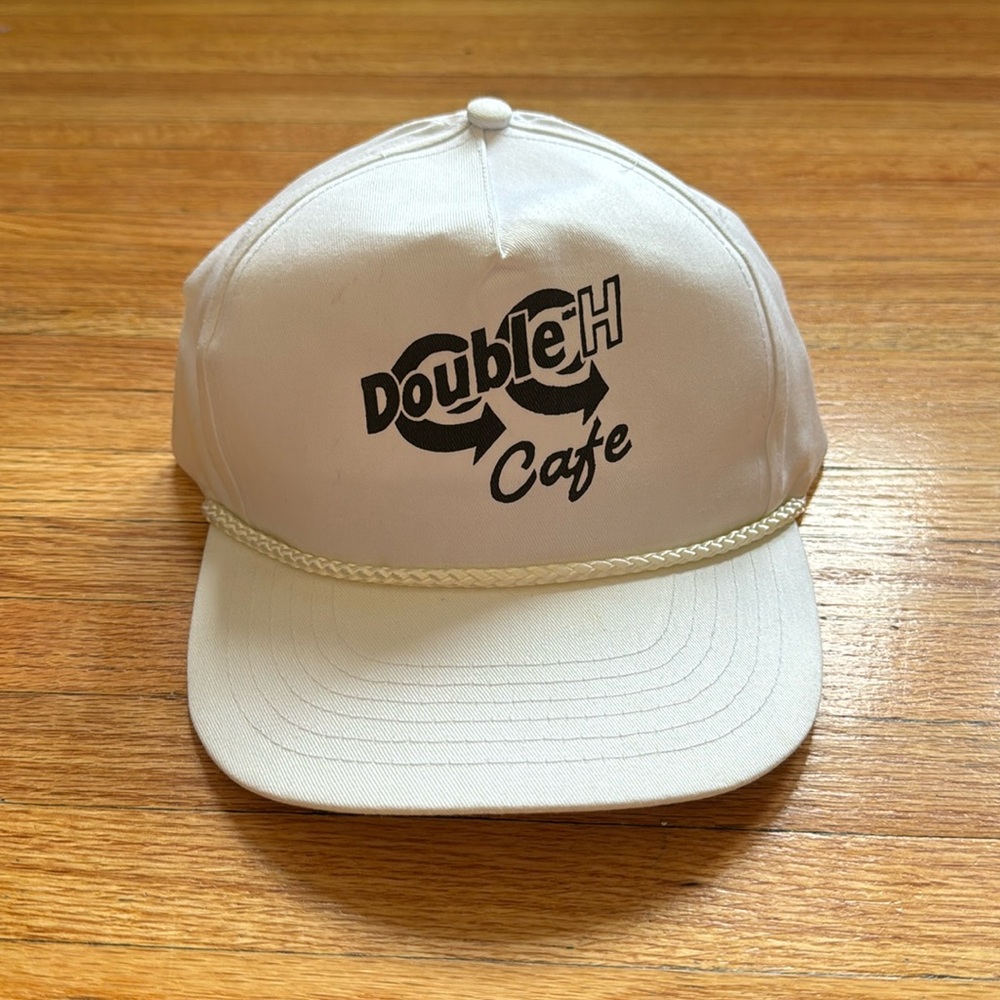 Vintage Double H Cafe Snapback / Trucker Style / 90s / Rope